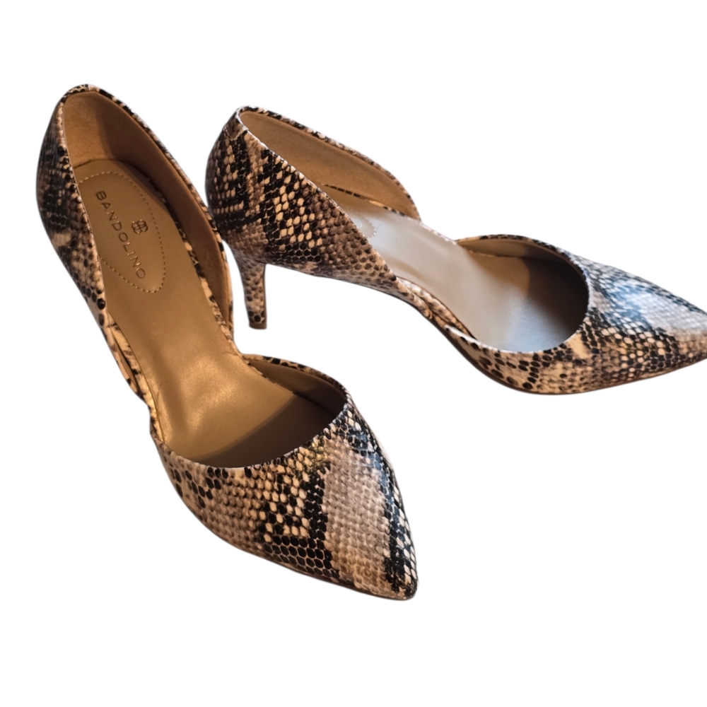 Bandolino Gingere D'Oray Reptile Snakeskin Print Heels Baddie Sexy Size 7 - Picture 5 of 8